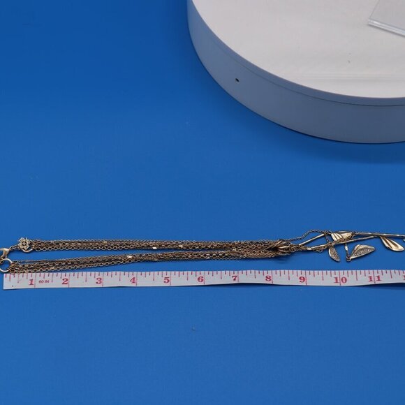 White House Black Market Gold Toned Five Strand Y Drop Style Necklace - Picture 8 of 9